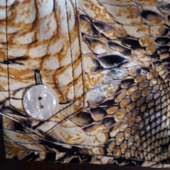 Vtg Cache Unique Statement Jacket Dragon Eagle Military Moto Belted Golden Sz L - Picture 12 of 16